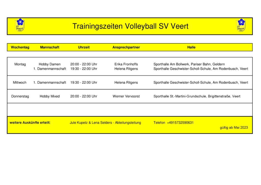 thumbnail of Trainingszeiten Volleyball 2023